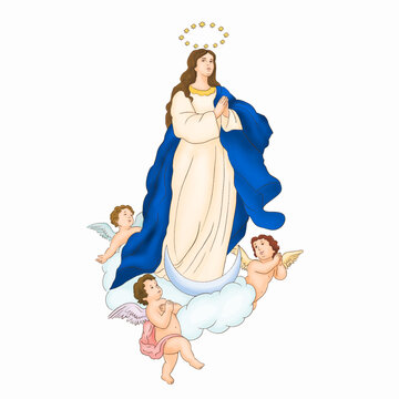 Virgin Mary, invocation of the immaculate conception.
