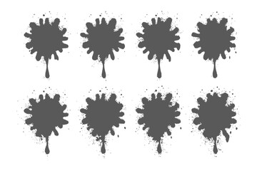 Ink Splatter Collection: A series of dynamic ink splatters, each with a unique shape and texture, creating a captivating visual of artistic expression. 