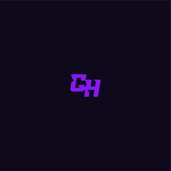 with bold monogram style cool and sporty design CH techno sport logo letter