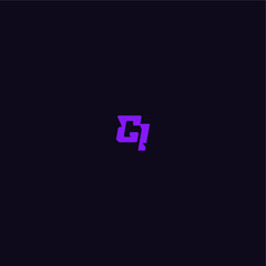 Obraz premium with bold monogram style cool and sporty design CI techno sport logo letter