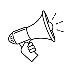 hand holding megaphone