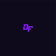 Obraz premium with bold monogram style cool and sporty design DF techno sport logo letter