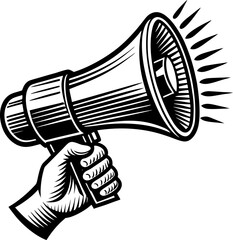 megaphone icon isolated on white