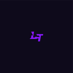 Obraz premium with bold monogram style cool and sporty design LT techno sport logo letter