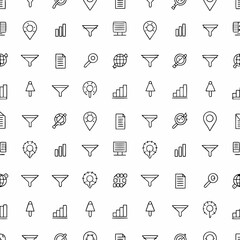 Fototapeta premium funnel graph and conversion rate icons 
