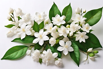 Beautiful white apple tree blossoms on a branch, blooming in spring