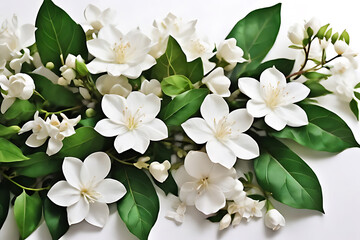 Beautiful white apple tree blossoms on a branch, blooming in spring
