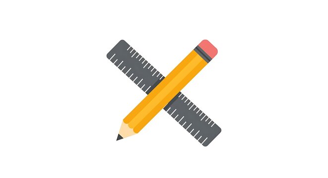 Pencil and Ruler Cross: Drafting and Design Tools