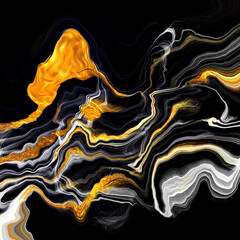 Abstract liquid gold and white  on marble line art swirls, dynamic fluid, golden paint textures wallpaper background. Ideal for digital art, banner, brochure  more use.