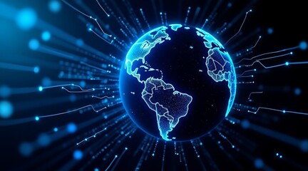 Obraz premium Global network technology: digital world connection