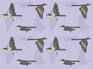 Obraz premium Tufted Titmouse Flying Bird Cartoon Character Seamless Wallpaper Background