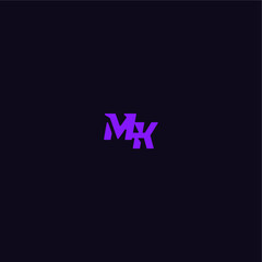 with bold monogram style cool and sporty design MK techno sport logo letter