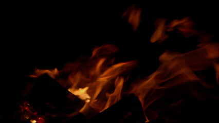 Captivating Flames A CloseUp of the Mesmerizing Dance of Flickering Fire and Embers