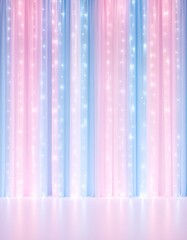 ロマンティックな背景：フェアリーライトとシアー生地の組み合わせGenerated image
