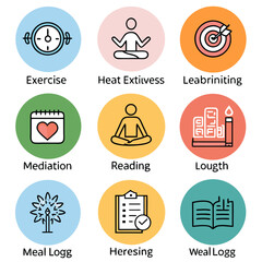lifestyle and habit tracker app icons             