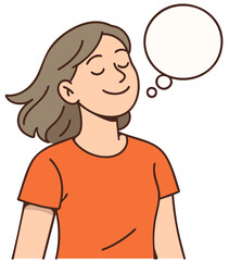 young woman thinking about something