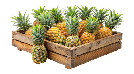 Pineapples isolated on Transparent background PNG