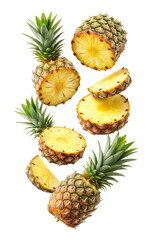 Pineapple Slices Displaying Tropical Fruit Richness on Transparent background PNG
