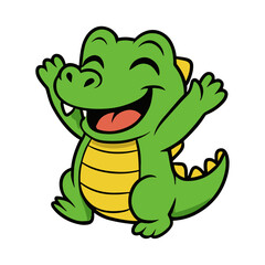 Fototapeta premium Crocodile Cartoon Happy Mascot Alligator Illustration
