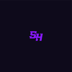 with bold monogram style cool and sporty design SH techno sport logo letter