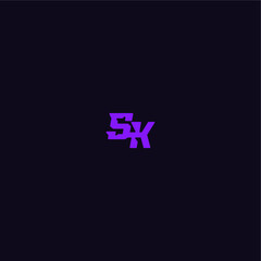 Obraz premium with bold monogram style cool and sporty design SK techno sport logo letter