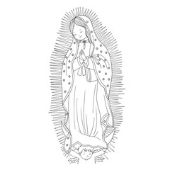 Virgin Mary, catholic invocation of our lady of Guadalupe, empress of America.