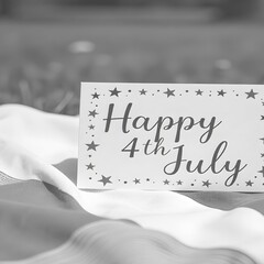 Happy 4th of July Sign with Stars