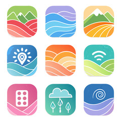 watercolor brush stroke android icon pack          (1)