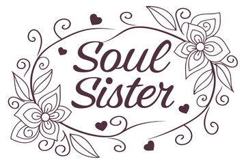 Elegant serif font design with delicate typography for a soul sister