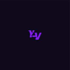 YV letter cool and sporty design techno sport logo with bold monogram style