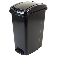black garbage bin
