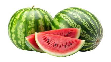 Watermelon and slices stacked on each other in perfect harmony on Transparent background PNG