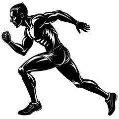 silhouette of a young man running