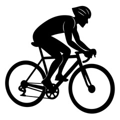 silhouette of a cyclist on a bicycle