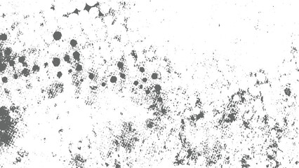 Old Distress Dirt, grime Vector halftone dots and scratch overlay on transparent background. Old surface grunge texture