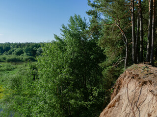 Simple European village landscape in summer.