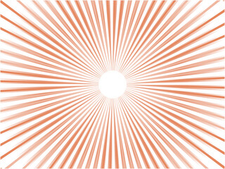 鮮やかに光り輝く太陽光線のイメージの集中線背景素材_ライトレッド