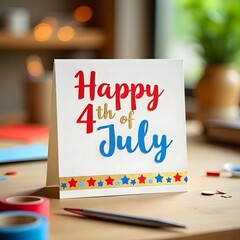 Happy 4th of July Sign with Stars