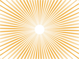 鮮やかに光り輝く太陽光線のイメージの集中線背景素材_ライトオレンジ