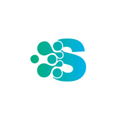S initials dot technology connection vector logo design