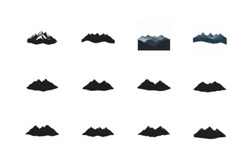 Outdoor travel and camping icons set with nature, weather, and transportation elements