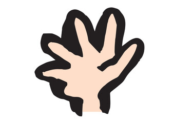 パーの手のひらの和風イラスト