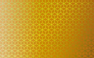 金色の幾何学的な六角形パターンの背景イラスト