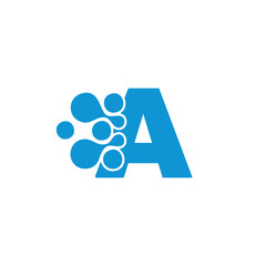 Simple letter A Technology design template logo