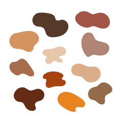 Organic Blob shapes with warm earth tone color on white background