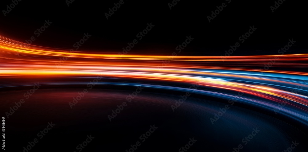 Poster long exposure abstract background of dynamic speed light trails created using generative ai
