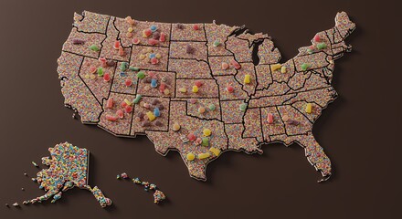 Sweet States of America: A Candy-Coated Map of the USA