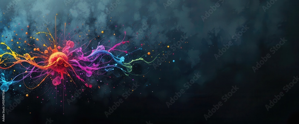 Poster bright abstract background design for computer screens featuring vibrant colors and patterns
