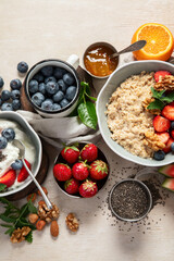 Healthy breakfast.. The concept of delicious and healthy food.