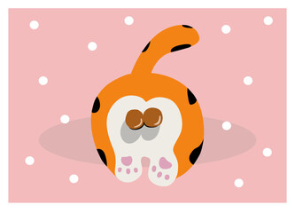 Animal cartoon character: Big ass of yellow cat 